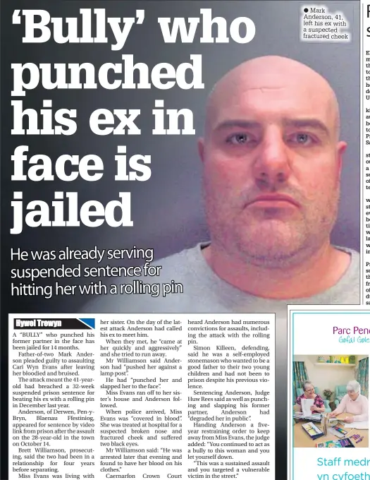  ??  ?? ● Mark Anderson, 41, left his ex with a suspected fractured cheek