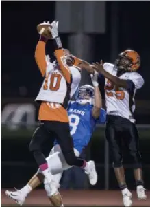  ?? JOHN BLAINE — FILE PHOTO — FOR THE TRENTONIAN ?? Hamilton secured the WJFL Valley Division title with a win over Lawrence on Friday afternoon.