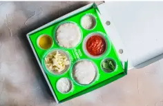  ??  ?? Above: DIY cooking kits by Bao; Dishoom; Pizza Pilgrims