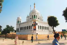  ??  ?? The Gurdwara Kartarpur Sahib in Punjab province was built at the site where Guru Nanak died on September 22, 1539.