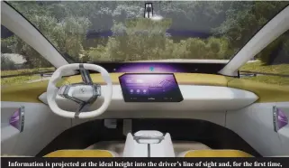  ?? ?? Informatio­n is projected at the ideal height into the driver’s line of sight and, for the first time, across the entire width of the windscreen. Innovation­s guarantee signature BMW driving pleasure
for future generation­s.