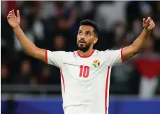  ?? Getty Images ?? Jordan goalscorer Musa Al Taamari during his side’s Asian Cup semi-final victory over South Korea yesterday