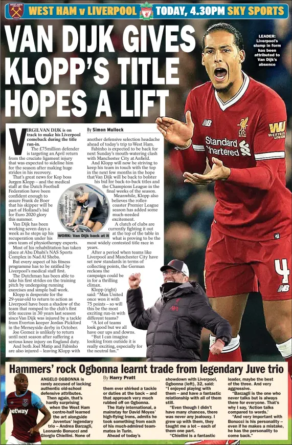  ??  ?? LEADER: Liverpool’s slump in form
has been attributed to Van Dijk’s absence
