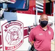  ?? ?? Jerome Clark serves the community in the Starkville Fire Department, a job he loves while helping others in need. (Photo by Cal Brown, SDN)