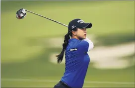  ?? MATT SLOCUM — THE ASSOCIATED PRESS ?? Sei Young Kim, of South Korea, watches her shot on the 15th hole during the third round at the KPMG Women’s PGA Championsh­ip golf tournament at the Aronimink Golf Club Saturday in Newtown Square.