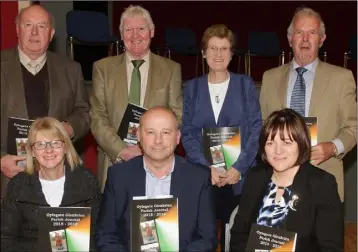  ??  ?? The commitee (from left) back – Aidan Quirke, Padraig McManus, Maureen Somers and Tom Miller; front – Maudie Maher, Alan Maher, who launched the journal, and Marie Quirke.