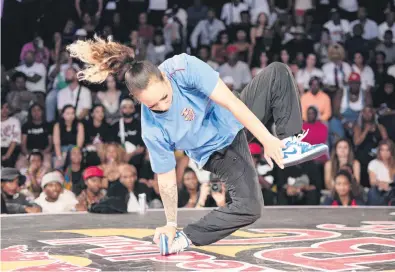  ?? Picture: AFP ?? UNIQUE STYLE. South African breakdance­r Courtnae Paul is participat­ing in her final battles before the qualifiers for the newly-introduced sports code at the Paris Olympics.