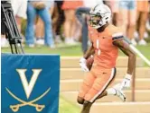  ?? AP FILE ?? Wide receiver Lavel Davis Jr., above, was one of three Virginia football players killed in a shooting Sunday night. The others were D’Sean Perry and Devin Chandler.