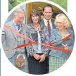  ??  ?? Prince Charles with John Bullough, second right, and Camilla, opening a Mcewens of Perth shop in Ballater