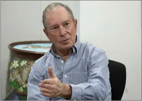  ?? PHELAN M. EBENHACK — THE ASSOCIATED PRESS FILE ?? Former New York City Mayor Michael Bloomberg answers a question during an interview with The Associated Press in Orlando, Fla. Bloomberg, the billionair­e former mayor of New York City, is opening the door to a 2020 presidenti­al campaign.