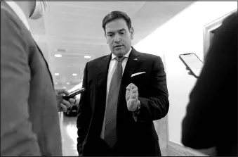  ?? ANDREW HARNIK / ASSOCIATED PRESS FILE (2021) ?? Sen. Marco Rubio, R-fla., speaks to reporters Sept. 14, 2021, in Washington, D.C.