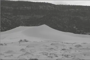  ?? THE SALT LAKE TRIBUNE ?? THIS 2018 FILE PHOTO SHOWS CORAL PINK SAND
DUNES state park near Kanab, Utah. A teenager visiting southern Utah’s State Park died on Sunday after he was entrapped beneath a sand dune that had collapsed on him a day prior. Ian Spendlove, a 13 year old from the
St. George suburbs, was pronounced dead on Sunday after not regaining brain activity lost in the incident, the Utah State Parks Department said this week.