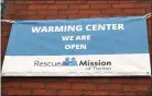  ?? L.A. PARKER — THE TRENTONIAN ?? A warming center will help the Rescue Mission of Trenton protect the city’s homeless population this winter.