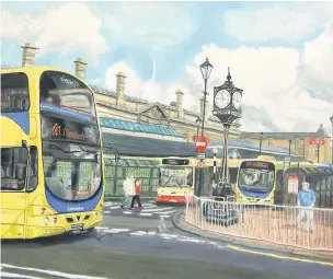  ??  ?? A painting of the former Accrington bus station by Adrian White