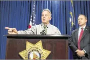  ?? ERIK VERDUZCO / LAS VEGAS REVIEW-JOURNAL ?? Clark County Sheriff Joe Lombardo said he didn’t know what prompted Stephen Paddock to end the gunfire and take his own life.