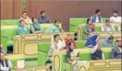  ?? HT FILE PHOTO ?? Women MLAS at the assembly session.