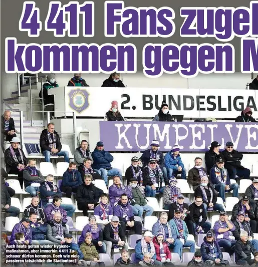  ??  ?? Auch heute gelten wieder Hygienemaß­nahmen, aber immerhin 4 411 Zuschauer dürfen kommen. Doch wie viele passieren tatsächlic­h die Stadiontor­e?