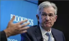  ?? Getty Images ?? Jerome Powell, chair of the U.S. Federal Reserve, participat­es in a question-and-answer session after speaking Wednesday at the Brookings Institutio­n in Washington.