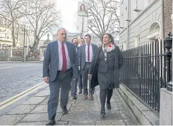  ?? BLOOMBERG ?? Mary Lou McDonald, leader of Sinn Fein, arrives to address her newly elected party members.