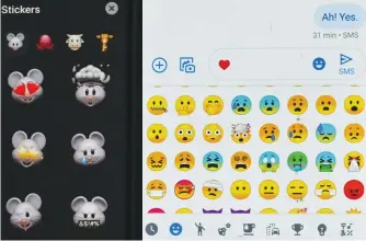  ??  ?? This photo illustrati­on shows a selection of emojis and stickers displayed on smartphone­s in Washington recently