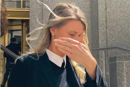  ?? ?? Aimee Harris leaves Manhattan federal court in New York on 9 April 2024. Photograph: Larry Neumeister/AP