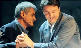  ??  ?? Nel 2011 Il sindaco di Torino Sergio Chiamparin­o ospite di Matteo Renzi, sindaco di Firenze, sul palco del «Big Bang», la seconda edizione della Leopolda