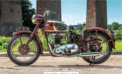 ??  ?? Above: This 1949 model has enjoyed the expert attention of Ace Classics and is ridden regularly
Left: A sunny day on a quiet road gets Gez drifting back in time on this deeply satisfying machine