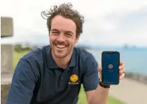  ?? SIMON O’CONNOR/ STUFF ?? Josh Hickford and the Cancer Society Taranaki have launched their new app Ripple.