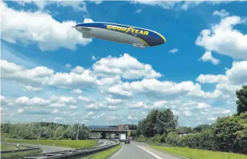  ?? FOTO: MARCUS FEY ?? Nach fast einem Jahrzehnt ist wieder ein Goodyear-Luftschiff am Himmel über Europa zu sehen.