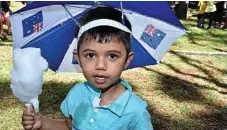 ?? PHOTO: BEV LACEY ?? Ibrahim Abawi, 4 syAustrali­a Day celebratio­ns at Picnic Point in 2017.