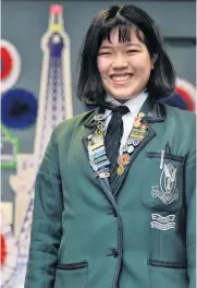  ?? PHOTO: GREGOR RICHARDSON ?? New language, new world . . . Columba College pupil Angela Fu has won the year 12 National Spoken French Competitio­n (Concours Oral).