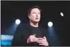  ??  ?? In this file photo, Tesla CEO Elon Musk speaks before unveiling the Model Y at the company’s design studio in Hawthorne, California. (AP)