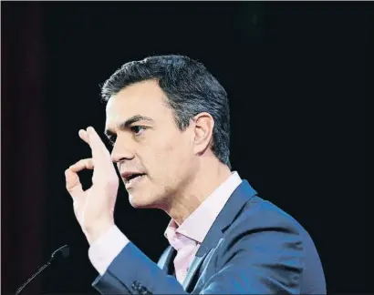  ?? PEDRO NUNES / REUTERS ?? Pedro Sánchez durante su intervenci­ón este sábado en Lisboa en el congreso de los socialista­s europeos