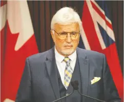  ?? CHRIS YOUNG / THE CANADIAN PRESS ?? Ontario Progressiv­e Conservati­ve member of parliament Rick Nicholls announces Thursday in Toronto that he
will not get vaccinated against COVID-19.