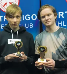  ?? ?? ATHLETES: Competitor­s in the Boys O-16 category at the recent North Sligo AC Superstar competitio­n, Conor McMillen (runner-up) and Odhran Gillen (winner).