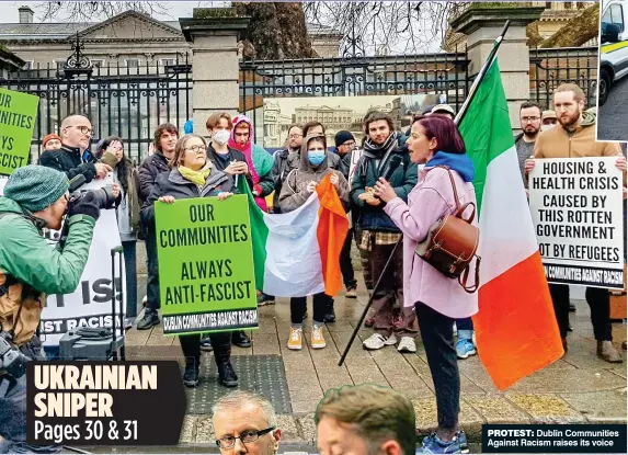  ?? ?? PROTEST: Dublin Communitie­s Against Racism raises its voice