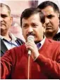  ??  ?? Arvind Kejriwal addresses a public rally at Naag Kalan village in Majitha constituen­cy in Amritsar on Sunday