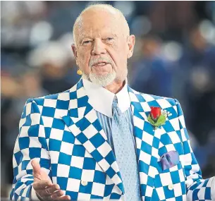  ?? TOM SZCZERBOWS­KI GETTY IMAGES FILE PHOTO ?? Loud and discrimina­tory? Don Cherry’s use of the words “you people” in the rant that got him fired was definitely not referring to the Irish and Scots, despite his claims, Royson James writes.