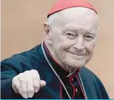  ??  ?? VATICAN CITY: In this file photo taken on March 11, 2013 then US cardinal Theodore Edgar McCarrick arrives for a meeting on the eve of the start of a conclave at the Vatican. —AFP