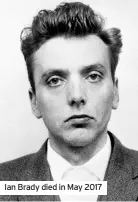  ??  ?? Ian Brady died in May 2017