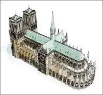  ?? Washington Post illustrati­on by Aaron Steckelber­g ?? Beginning in the mid-1220s, much of Notre Dame was remade to be more in line with contempora­ry architectu­ral tastes. The two western towers were finished and a spire was added to the crossing of the nave and transept. The last major phase of the original constructi­on ended in the mid-14th century, more than 150 years after it had begun. By the late 18th century, the original spire was removed before it could collapse from decay. The cathedral remained without a spire until 1859, when one designed by Eugène Emmanuel Viollet-le-Duc was added as part of an extensive 20year renovation. Over the next 160 years, alteration­s and repairs continued to be made.