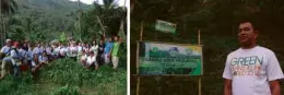  ??  ?? Left photo shows LANDBANK volunteers with members of the Buot Livelihood Associatio­n during a tree-planting activity in Brgy. Buot, Cebu City. Right photo shows Talubek Unified Developmen­t Associatio­n Chairman Dibu Mogul.