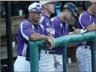  ?? (Photo courtesy University of Central Arkansas) ?? In-person evaluation­s, such as the one that led University of Central Arkansas baseball Coach Allen Gum (left) to offer a scholarshi­p to Noah Cameron, are prohibited right now. It’s not known when college coaches will be able to get back on the recruiting trail.