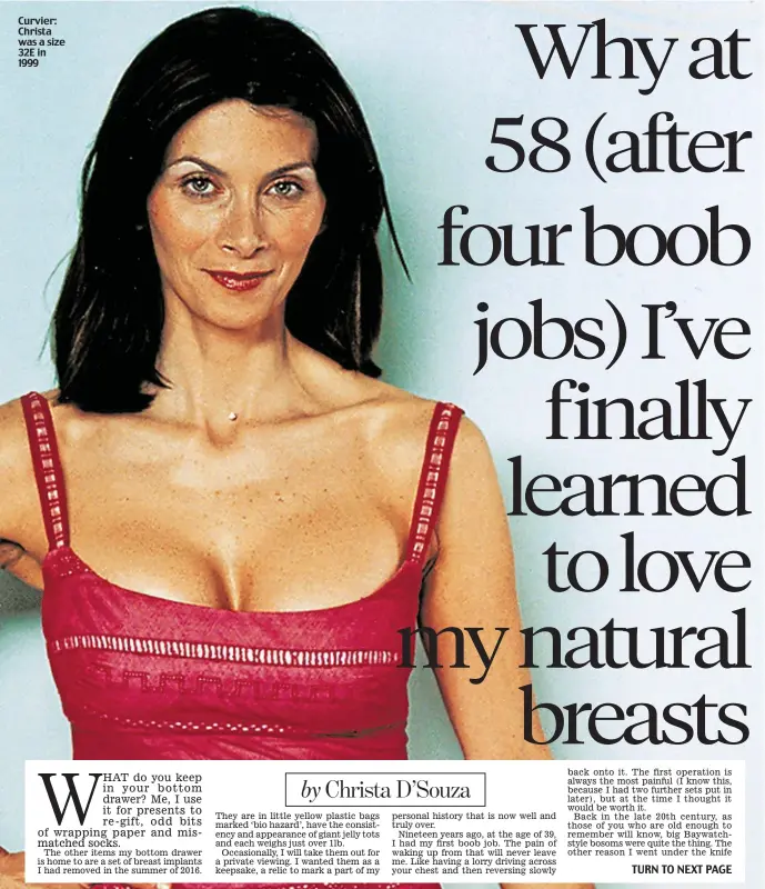 Why at 58 (after four boob jobs) I've finally learned to love my natural  breasts - PressReader