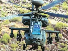  ??  ?? Since 2009, Boeing has sold to India aircraft worth $12 billion, including 22 Apache AH-64E helicopter­s ( pictured) in 2015