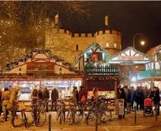  ?? ?? ABOVE LEFT: St Nicholas Village at Rudolfplat­z, Cologne. RIGHT (TOP): Heinzels Winter Fairytale Market, Cologne. RIGHT (BOTTOM): Colgone Christmas market at the cathedral. Photos: Koeln Tourism