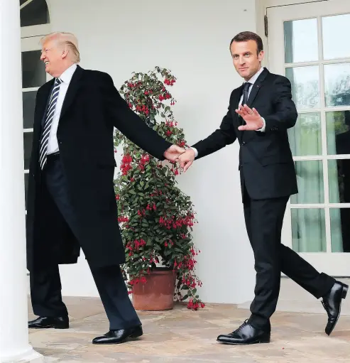  ?? PABLO MARTINEZ MONSIVAIS / THE ASSOCIATED PRESS ?? U.S. President Donald Trump said the partnershi­p he forged with French President Emmanuel Macron at the start of his presidency was a testament to the “enduring friendship that binds our two nations.”