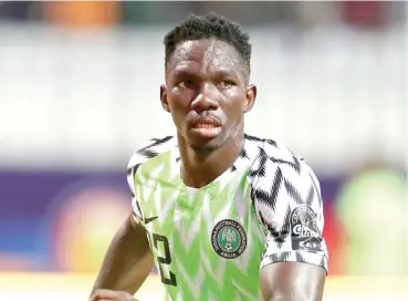 ??  ?? One of Super Eagles most experience­d defenders, Kenneth Omeruo will control the defence in today's AFCON 2021 qualifier with Benin Republic in Uyo.