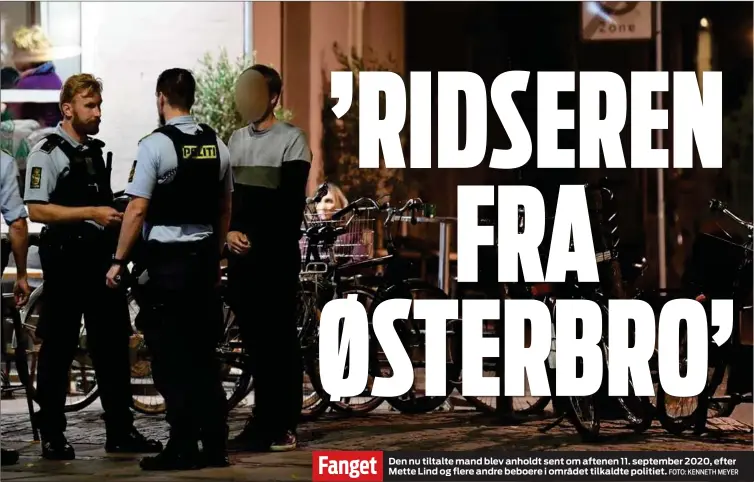  ?? FOTO: KENNETH MEYER ?? Den nu tiltalte mand blev anholdt sent om aftenen 11. september 2020, efter Mette Lind og flere andre beboere i området tilkaldte politiet.