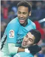  ??  ?? NEW DEALS: Barcelona’s Neymar and Luis Suarez